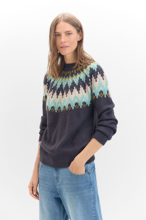 Cortefiel Jersey jacquard posicional Azul marino