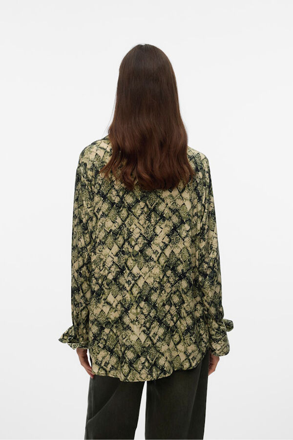 Vero Moda Camisa estampada manga larga Verde