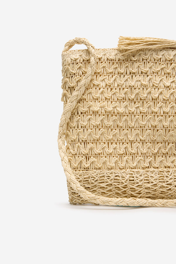 Cortefiel Mala de tiracolo entran&ccedil;ada Castanho