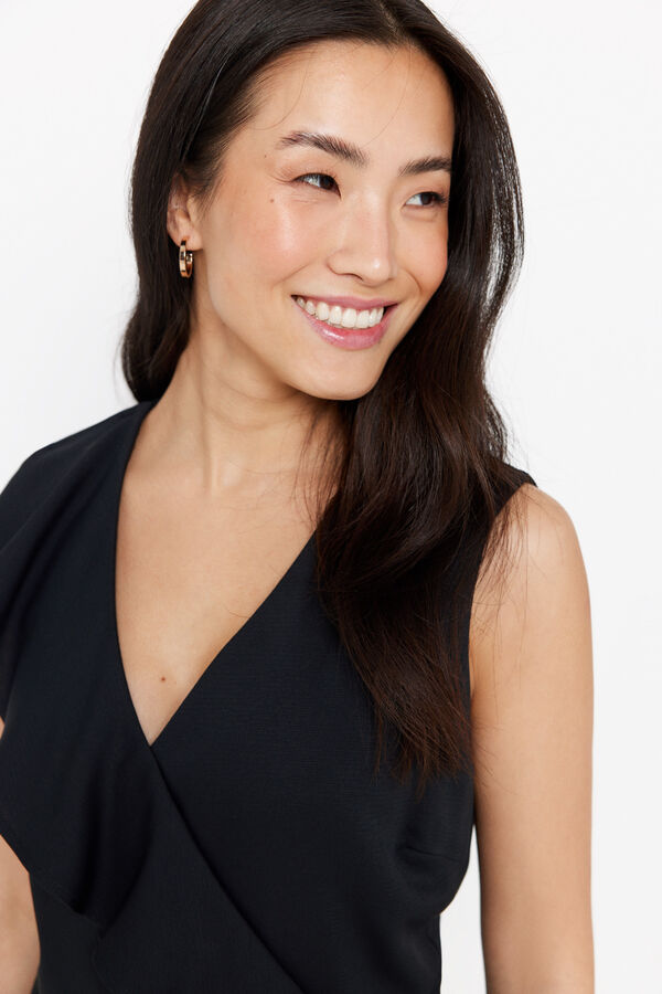 Cortefiel Mono largo volante Negro