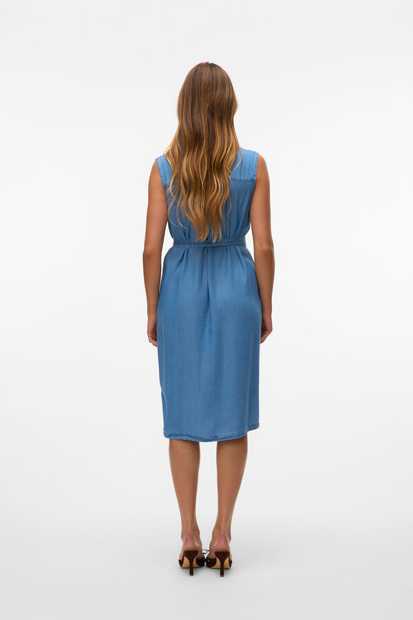 Vero Moda Vestido midi camisero Azul