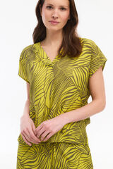 Vila Blusa estampada con viscosa Verde