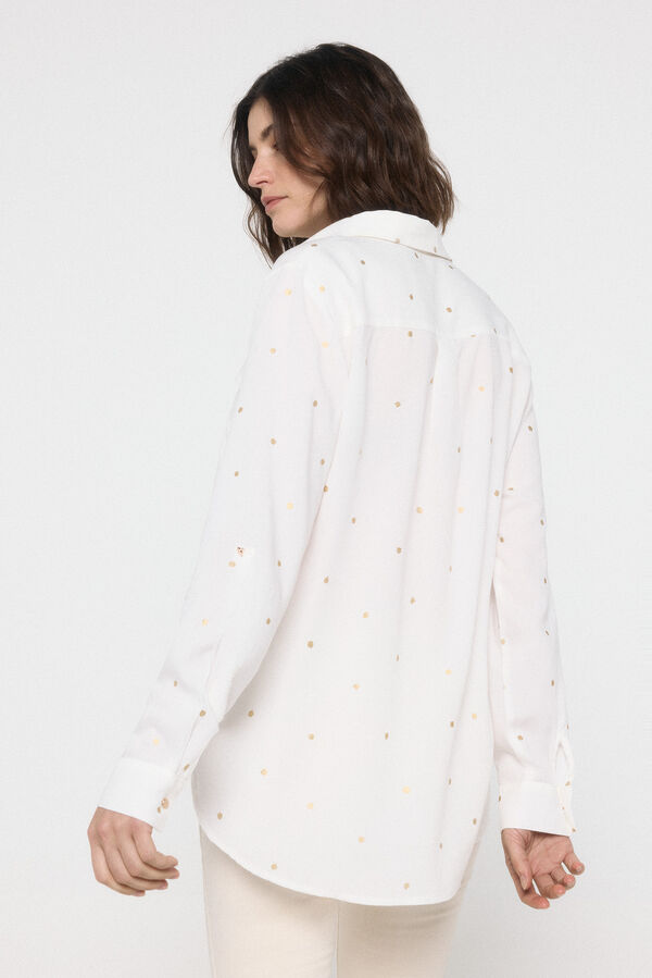 Vero Moda Camisa de manga larga con detalle lurex Blanco