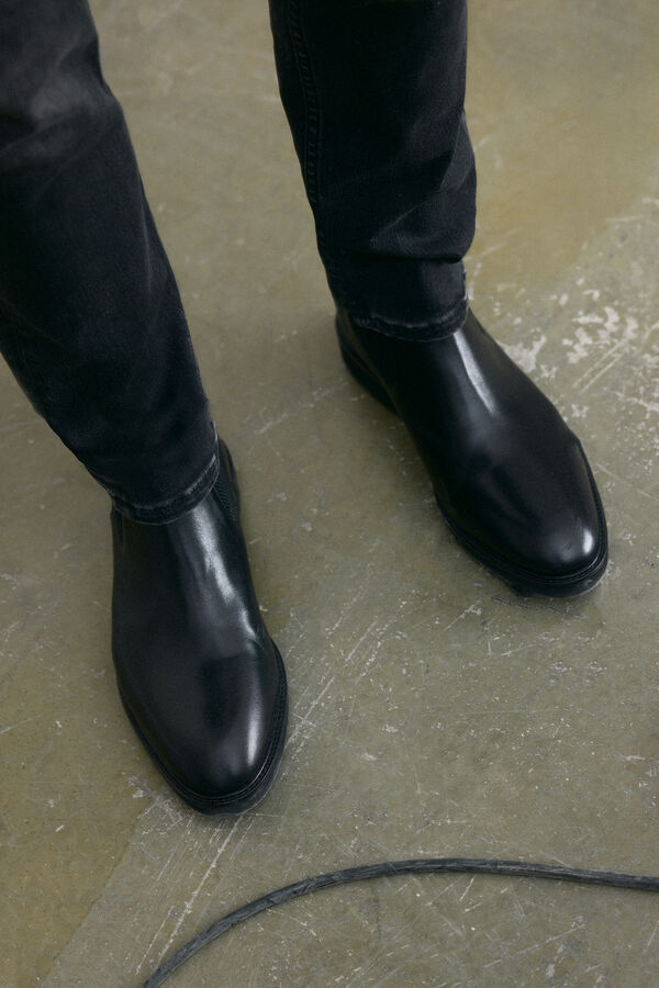 OOTO Bota chelsea piel Negro