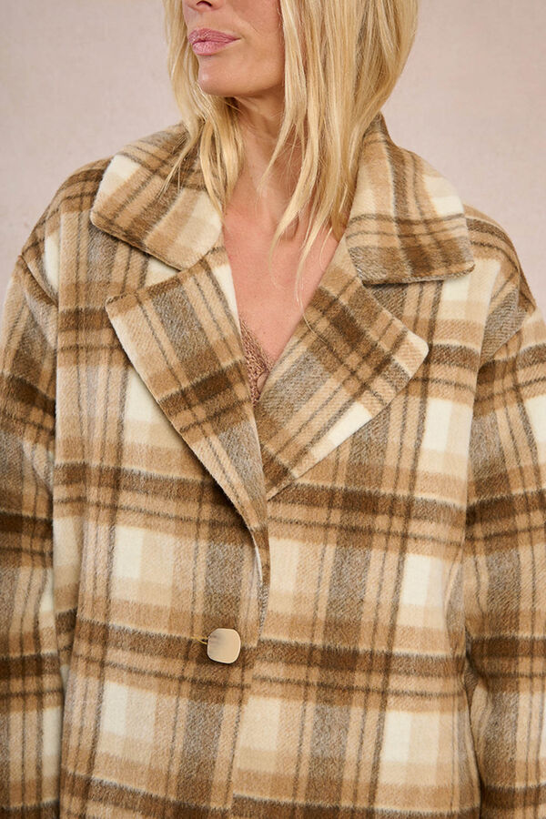 Molly Bracken Abrigo de manga larga con cuello solapa Beige