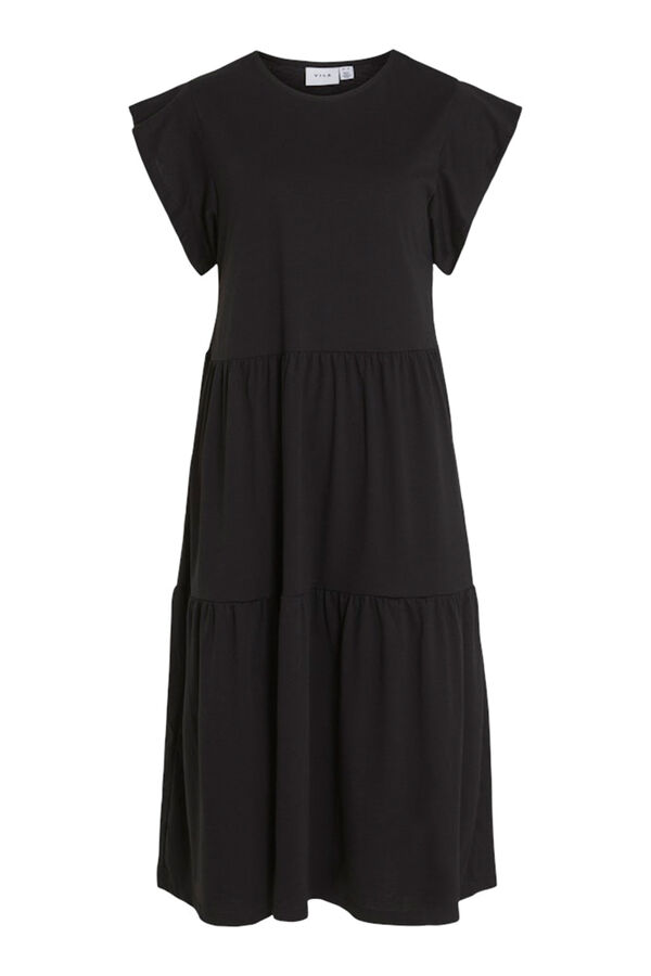 Vila Vestido midi con algod&oacute;n org&aacute;nico Negro