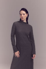 Slowlove Vestido punto estructura Gris