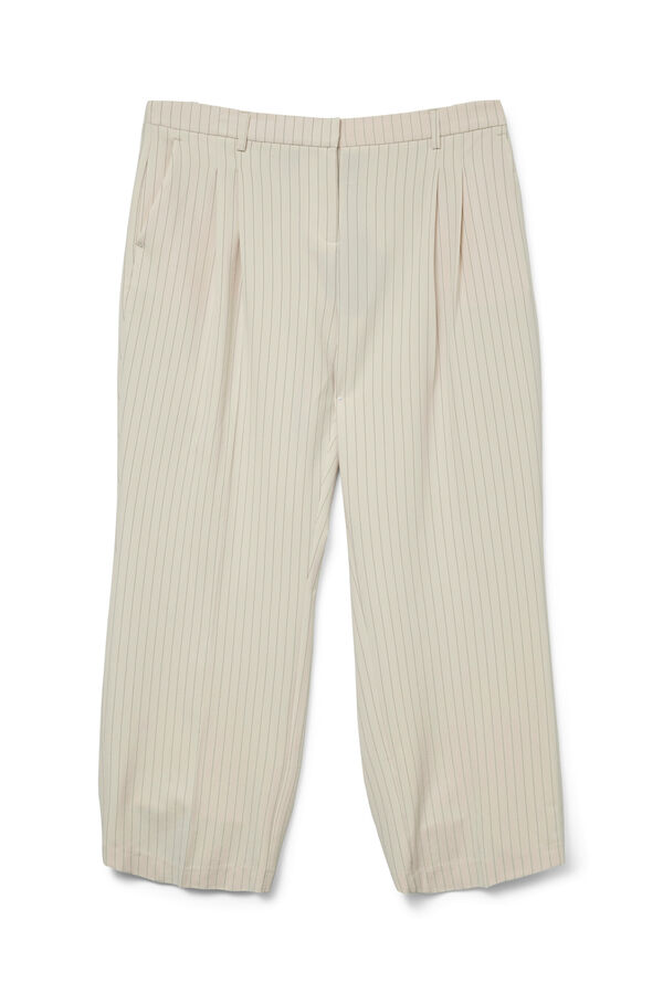 Vero Moda Curve Pantalón ancho de rayas talla grande Gris