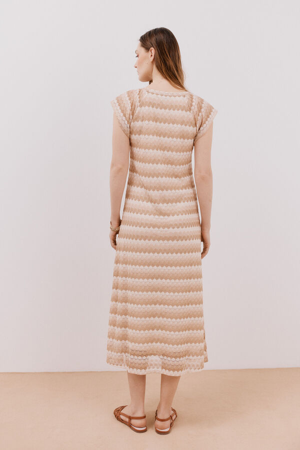 Cortefiel Vestido estructura multicolor Estampado blanco