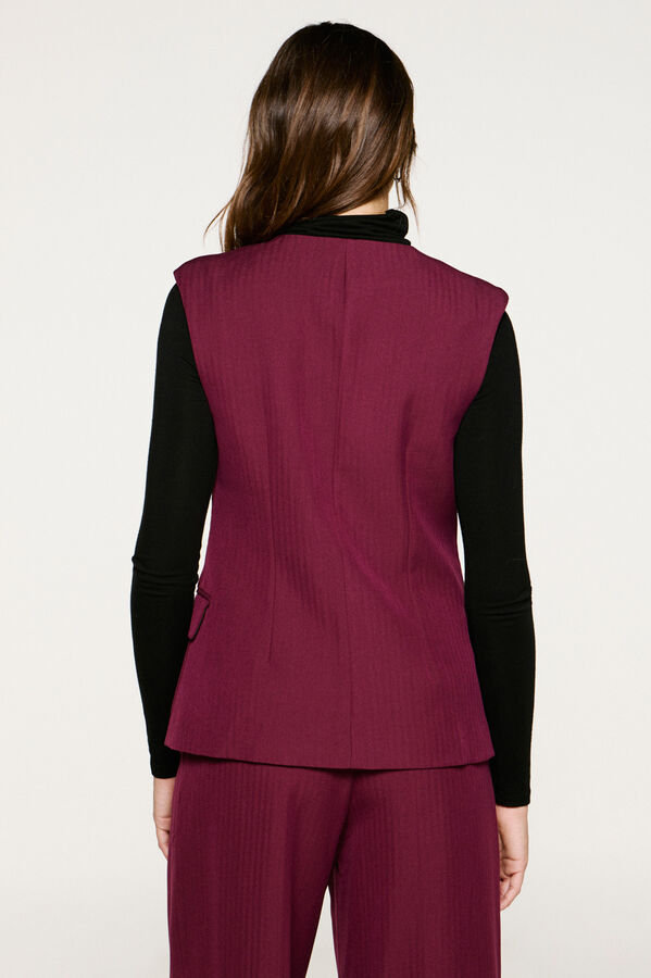 Selected Chaleco traje bolsillos. Morado