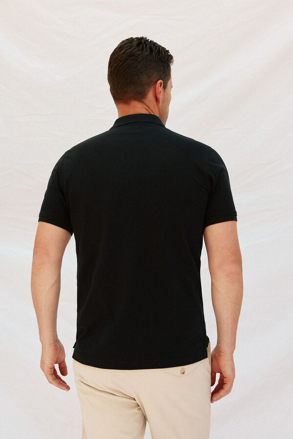 Cortefiel Polo b&aacute;sico piqu&eacute; Preto