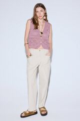 Slowlove Calça cargo larga Ecru