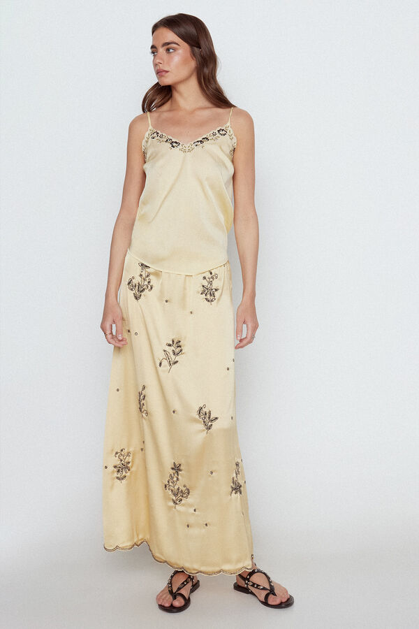 Slowlove Top lencero bordado Blanco