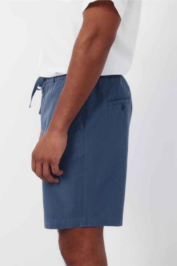 Cortefiel Bermudas com el&aacute;stico e cadar&ccedil;os comuns. Azul