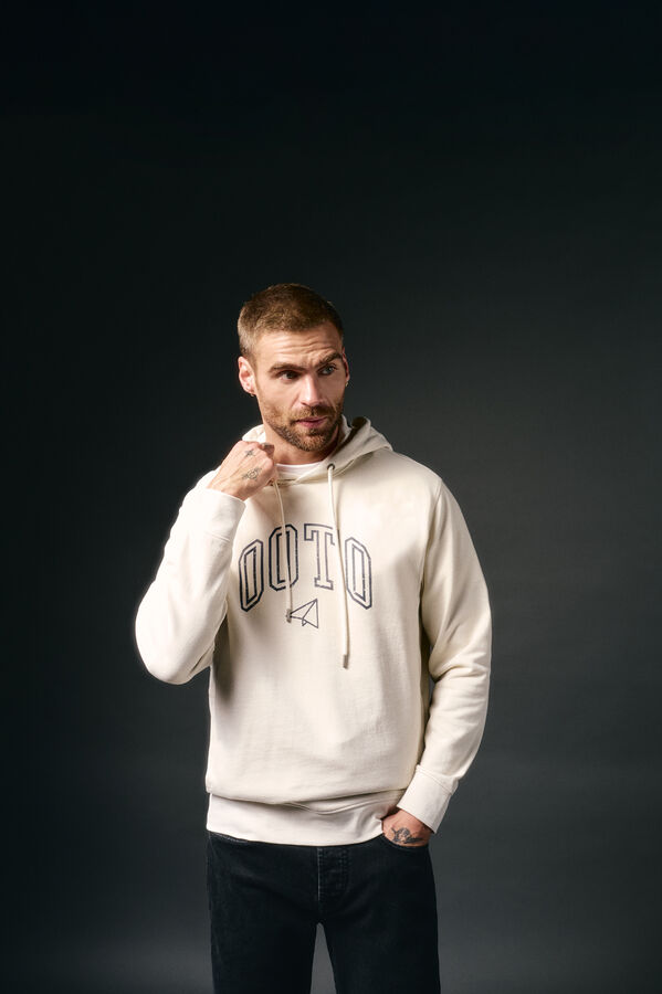 OOTO Sudadera logo con capucha Marfil