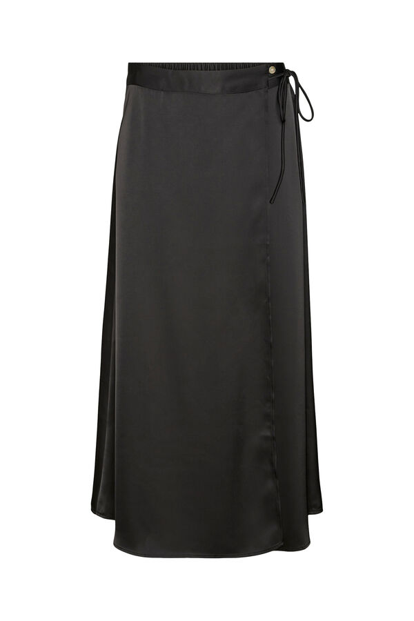 Vero Moda Saia midi acetinada Preto