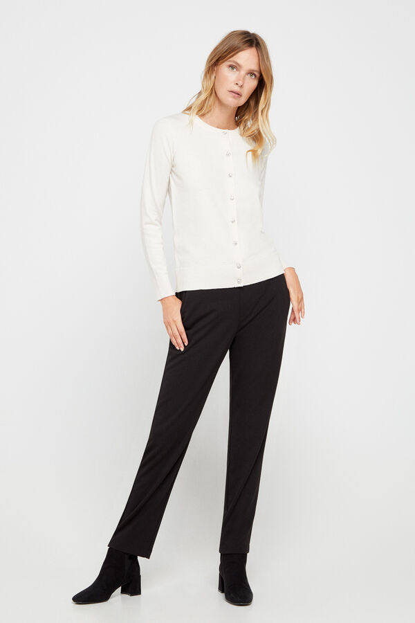 Cortefiel Cal&ccedil;a marine velvet&oacute;n Preto