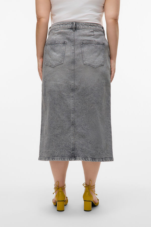Vero Moda Curve Falda vaquera talla grande Gris