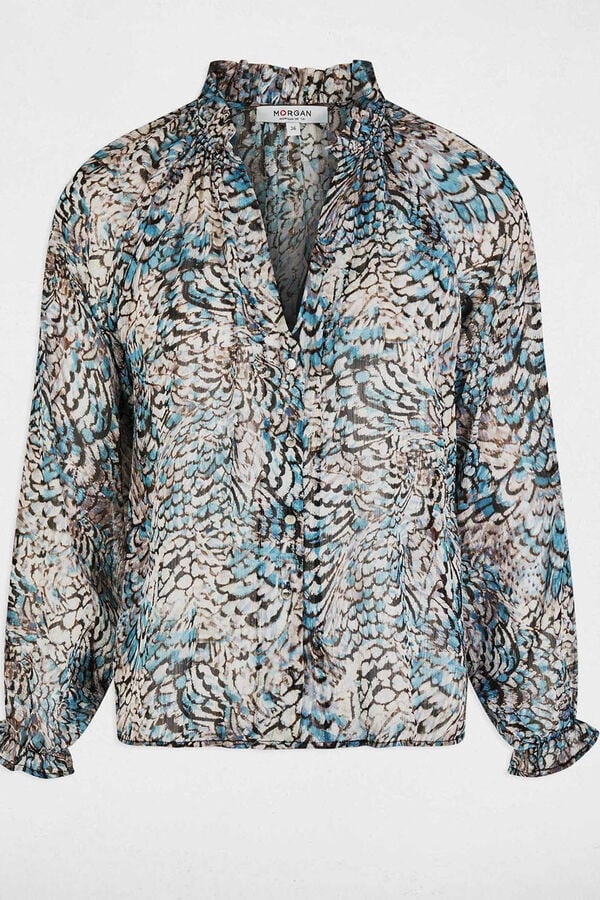 Morgan Camisa estampada gola em bico Multicolorido