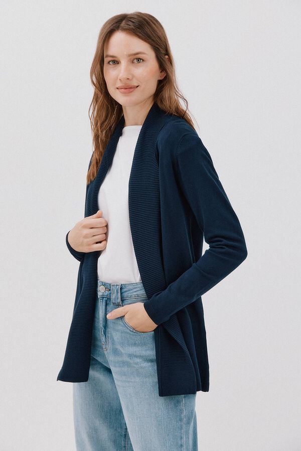 Cortefiel Chaqueta cuello chal Azul marino