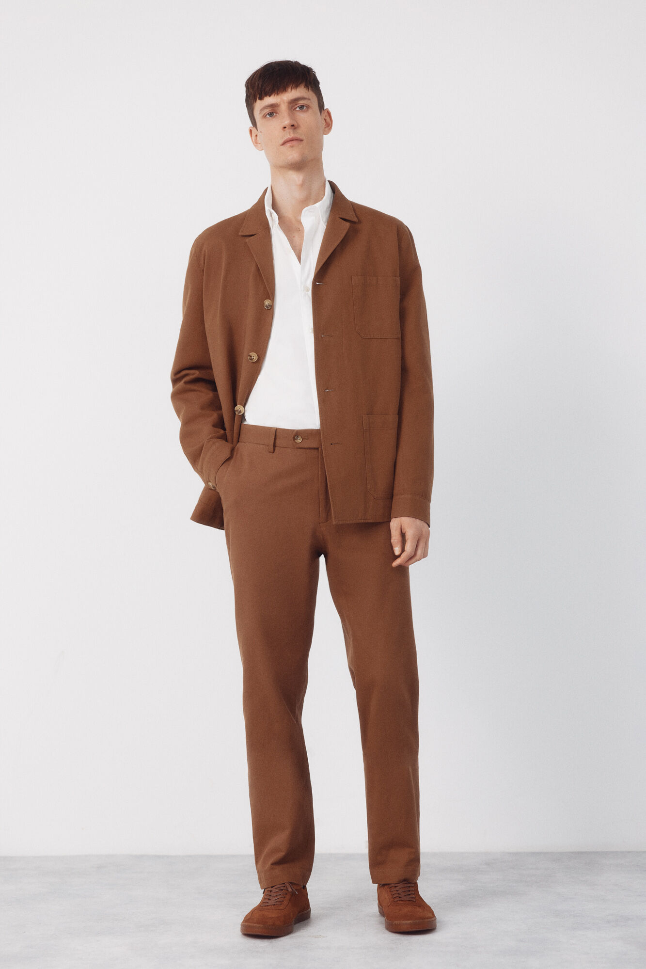 Cortefiel Blazer em mistura de linho coordenado