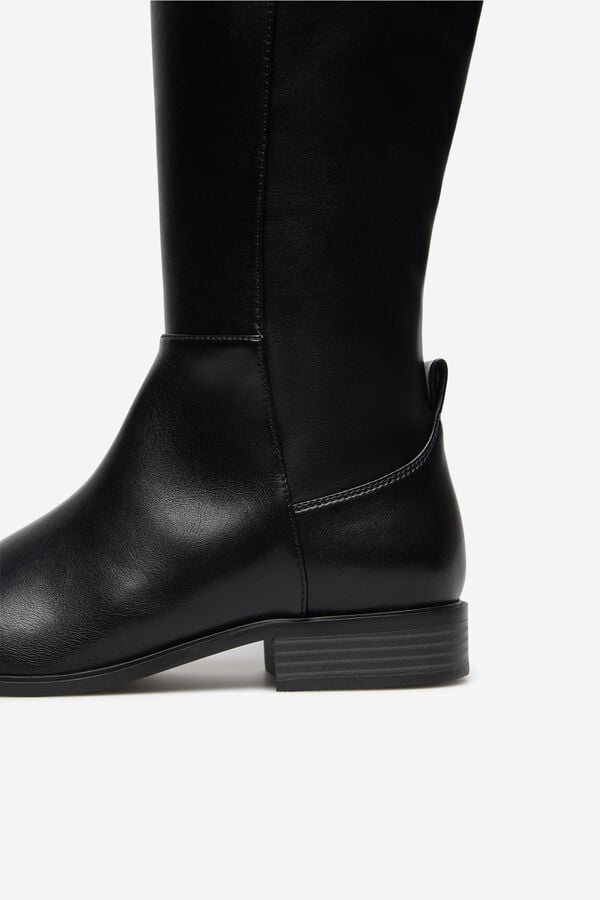Cortefiel Bota alta el&aacute;stica Negro