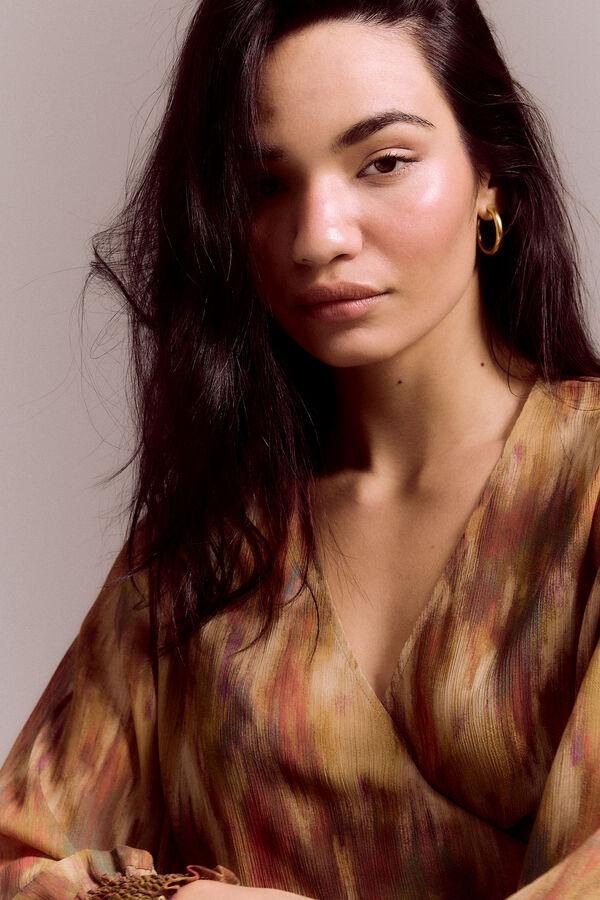 Slowlove Blusa estampada lazada Estampado verde