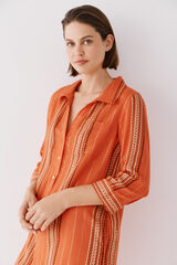 Cortefiel Gola camiseira t&uacute;nica caftan Vermelho