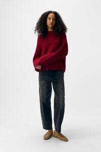 Object Camisola de l&atilde; com gola redonda