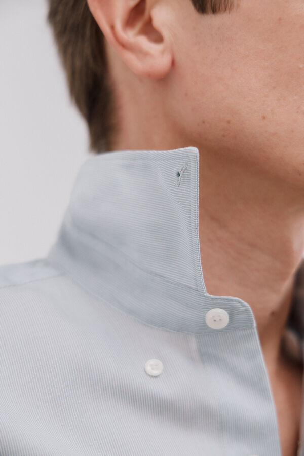 Cortefiel Camisa de algodão Tencel Azul