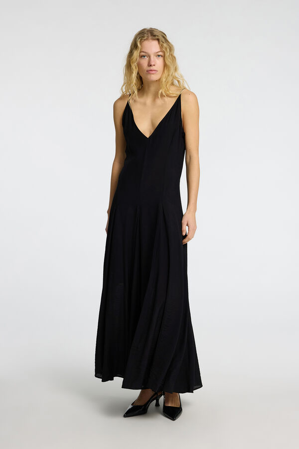 Selected Femme Vestido comprido de alças Preto