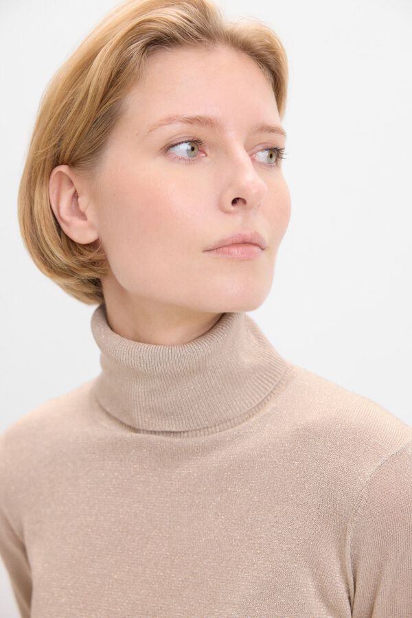 Cortefiel Su&eacute;ter fino de lurex Castanho