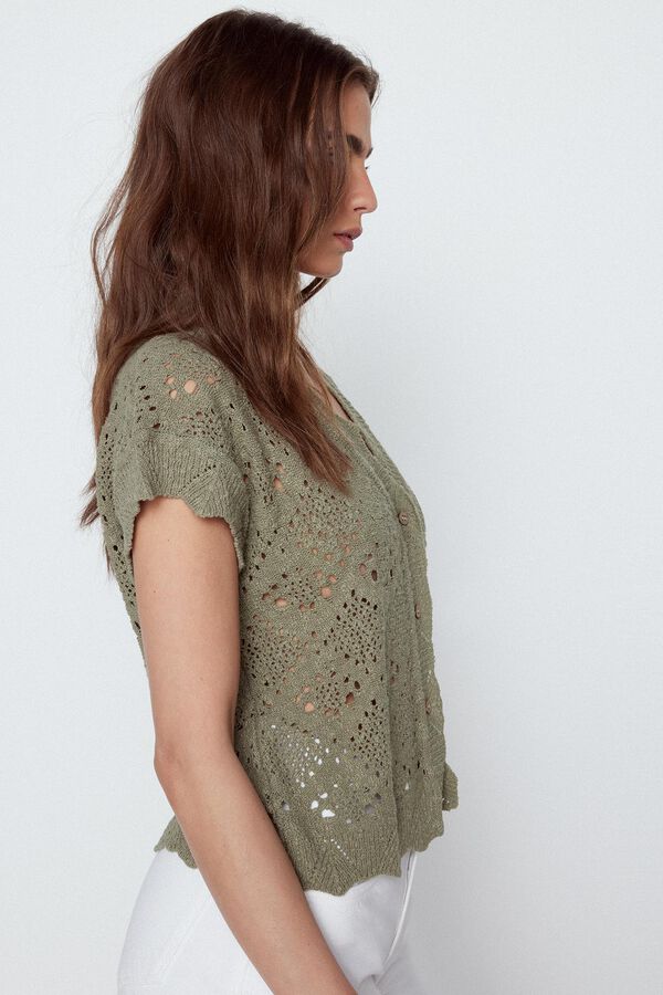 Slowlove Colete malha rendilhada Verde