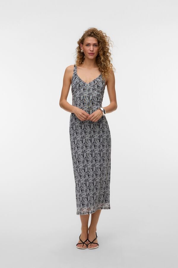 Vero Moda Vestido de al&ccedil;as Cinzento