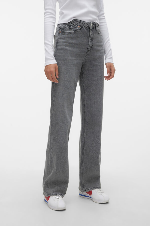 Vero Moda Jeans de tiro alto Gris