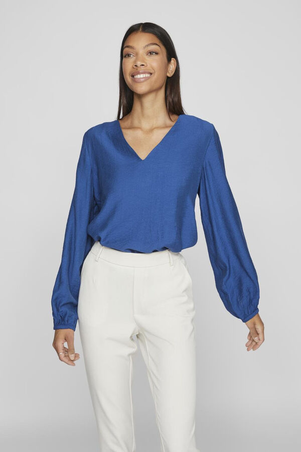 Vila Camisa de manga comprida Azul