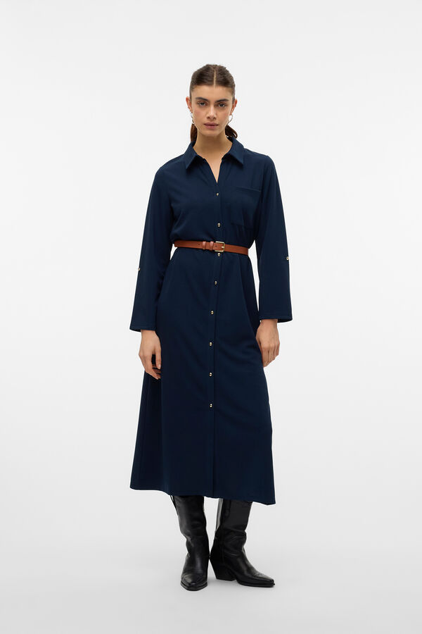 Vero Moda Vestido camisa midii Azul