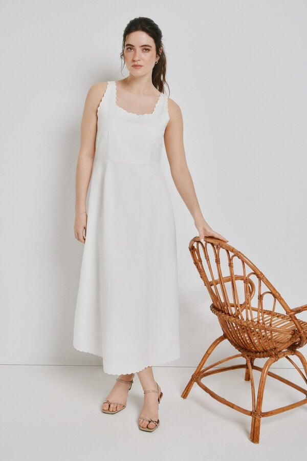 Vero Moda Vestido midi de al&ccedil;as Branco