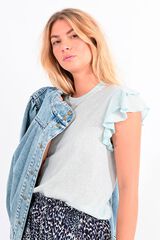 Molly Bracken T-shirt de mulher de manga curta com folhos Verde