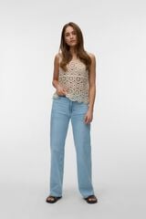 Vero Moda Top sin mangas crochet Beige