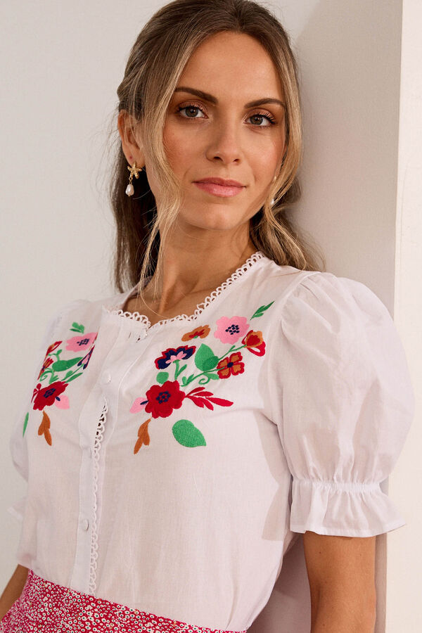 Pol&iacute;n Et Moi Camisa con bordado Elsa Blanco