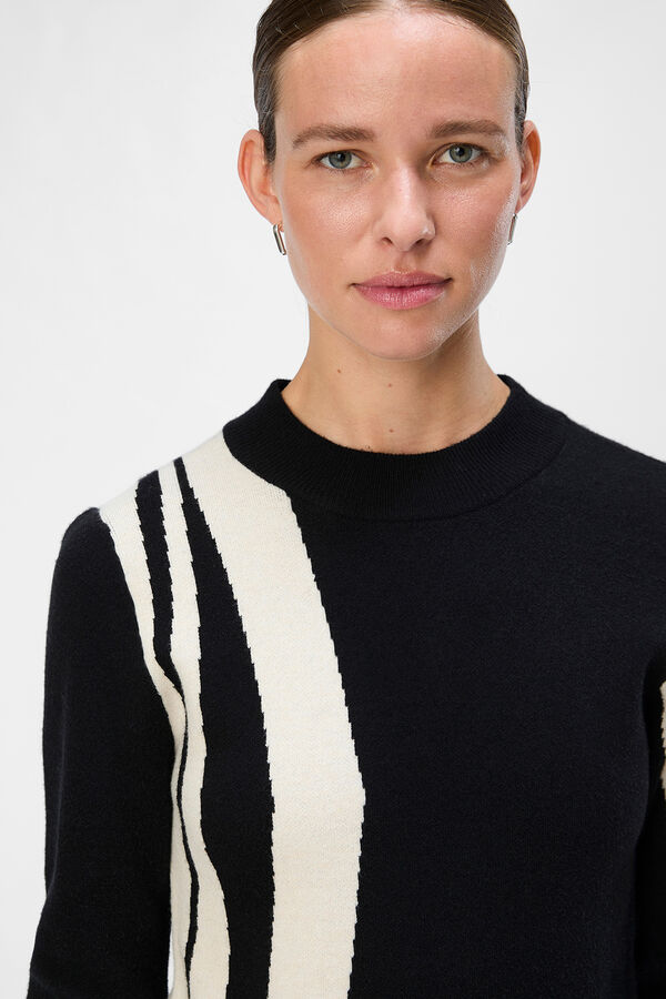 Object Vestido punto estampado Negro