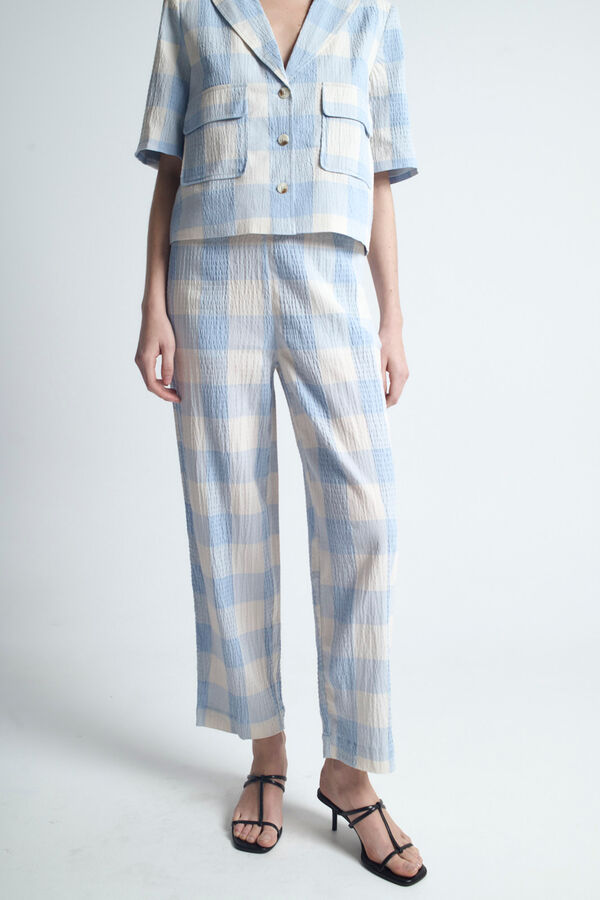 Object Calças fluidas com estampado Azul