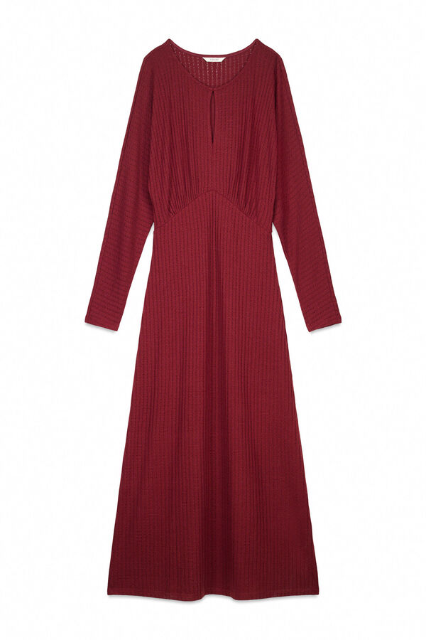 Slowlove Vestido estructura manga murci&eacute;lago Granate