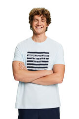 Esprit Camiseta logo algod&oacute;n regular fit Azul