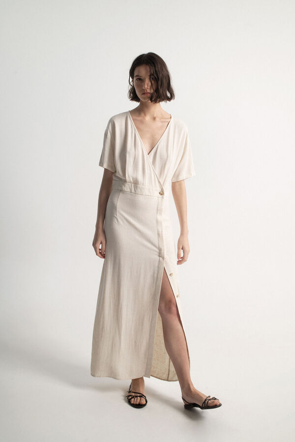 Object Vestido largo lino Gris