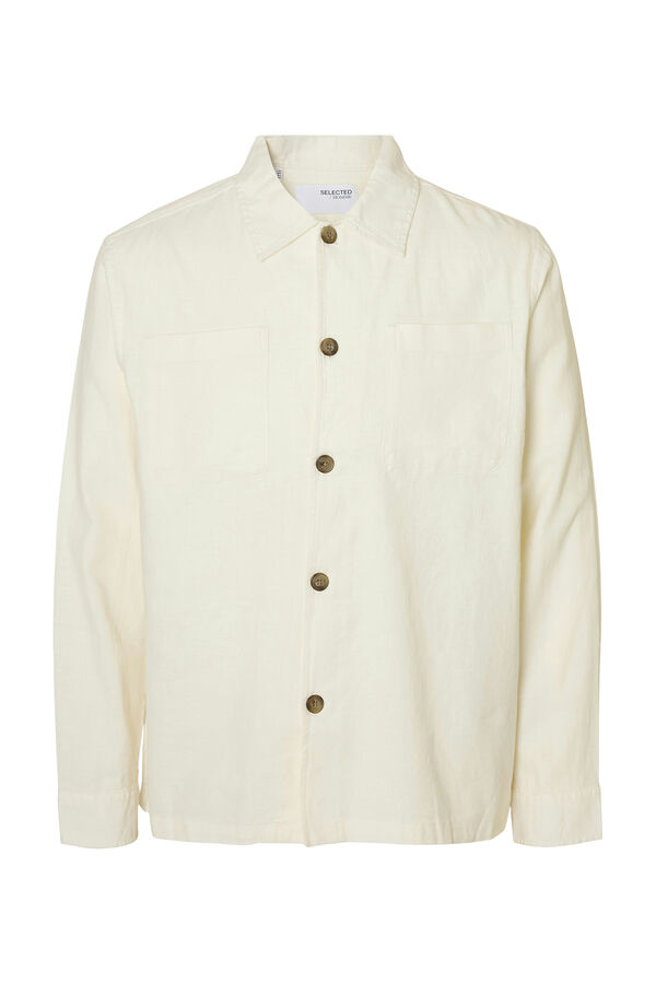 Selected Sobrecamisa de lino Blanco