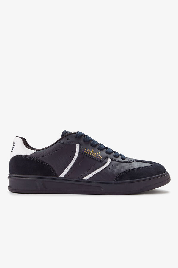 Fred Perry Zapatilla B4 embossed leather/suede Azul marino
