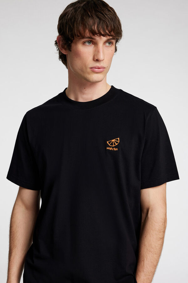 Selected T-shirt de manga curta Preto