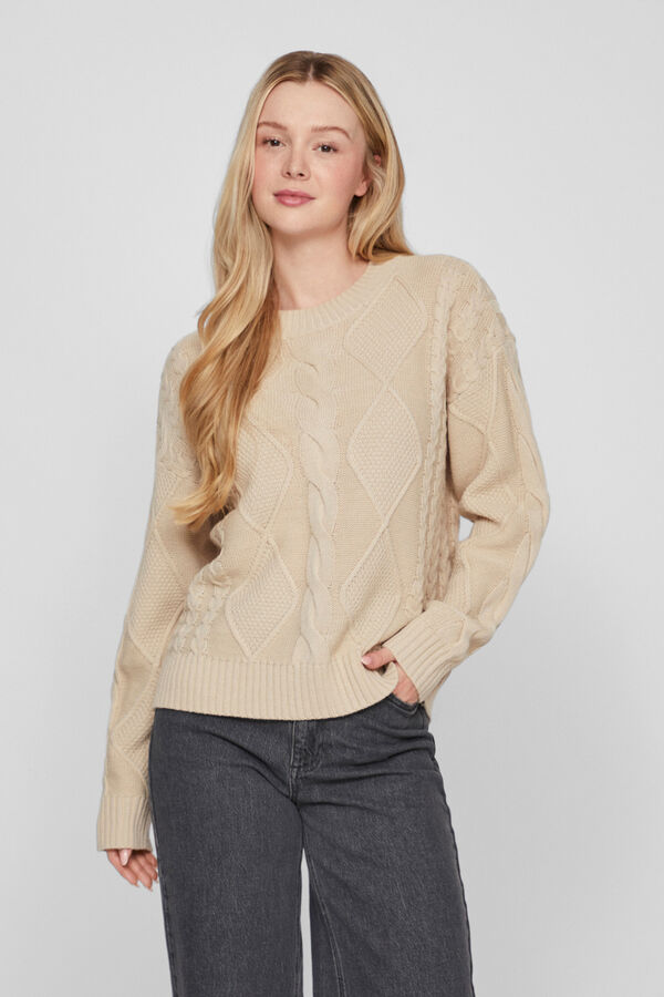 Vila Jersey de punto con ochos Gris